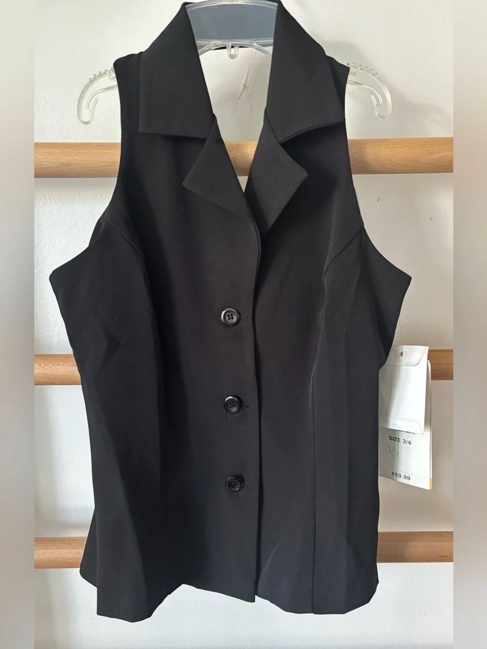 Women's Black Sleeveless Pantsuit - Classic Tailored Set